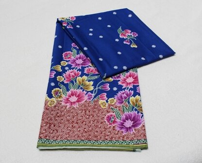 Thaise doek / blauw bloemmotief